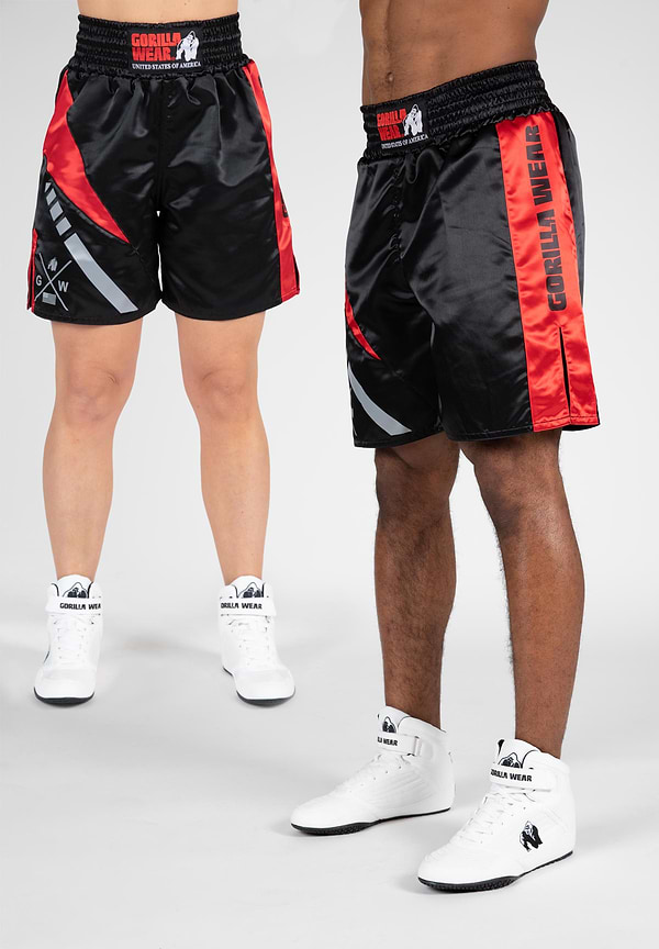 gorilla wear Hornell Boxing Shorts - Black/Red - Unisex