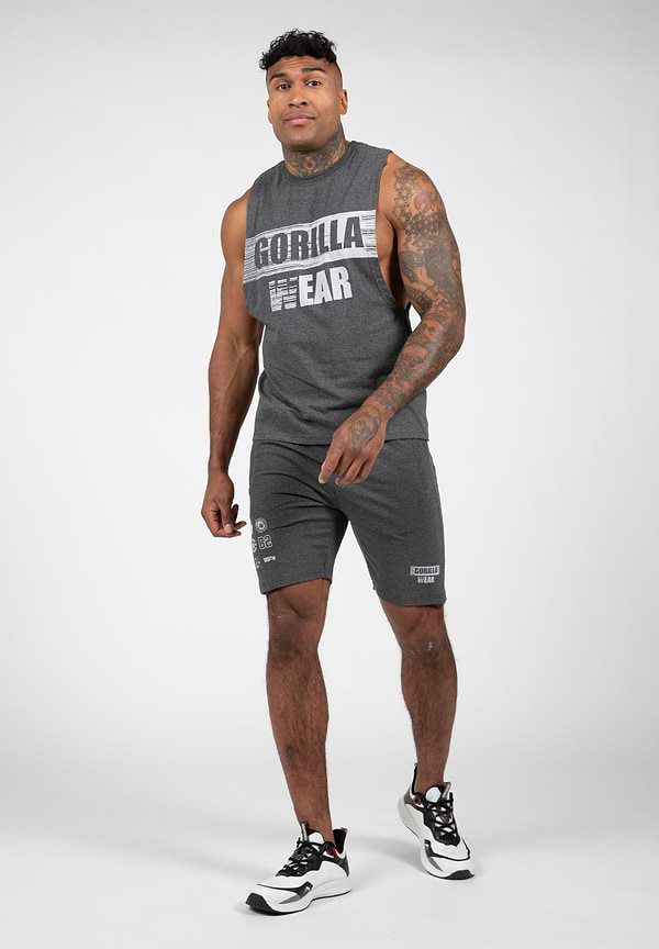 Gorilla Wear Lopez Drop Armhole Tank Top -Dark Grey Melange