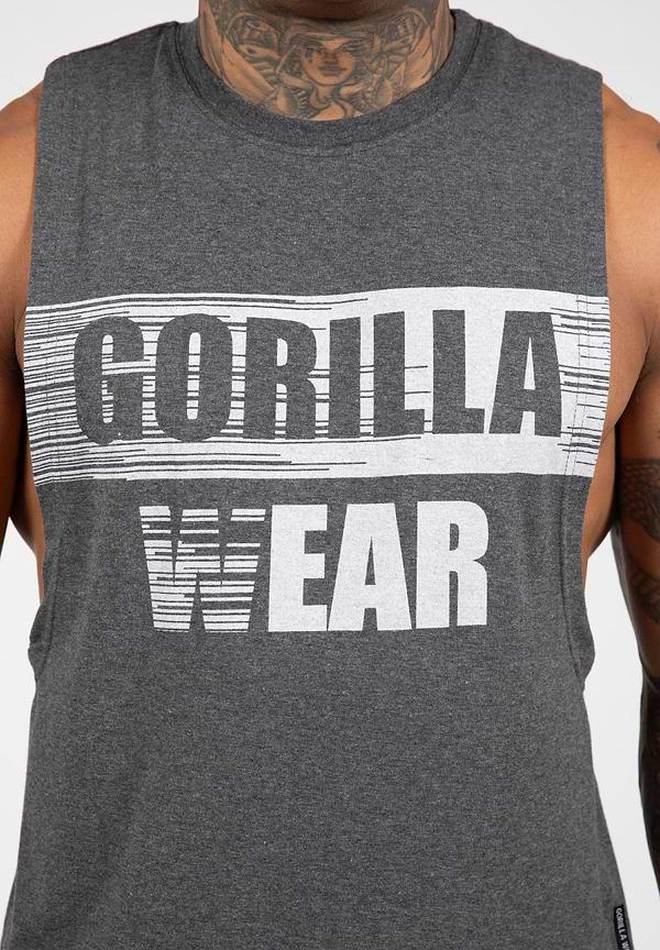 Gorilla Wear Lopez Drop Armhole Tank Top -Dark Grey Melange