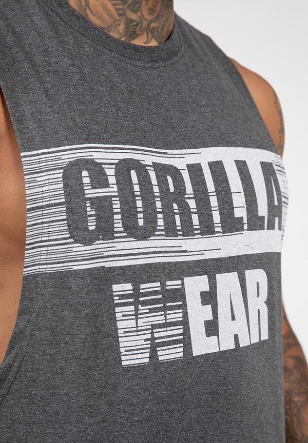 Gorilla Wear Lopez Drop Armhole Tank Top -Dark Grey Melange