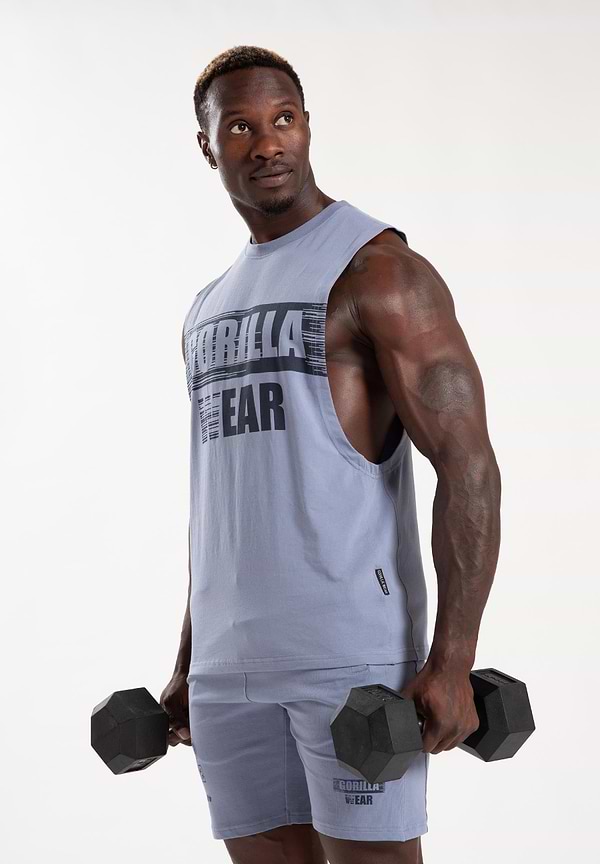 Gorilla Wear Lopez Drop Armhole Tank Top - Stone Wash Blue