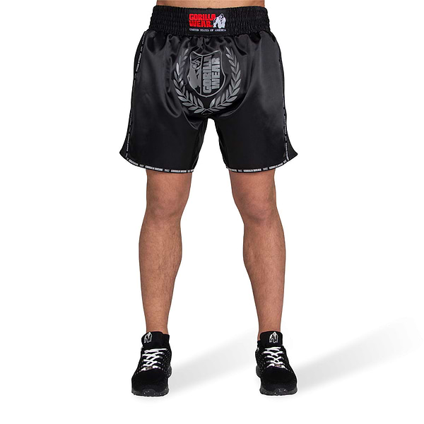 Gorilla Wear Murdo Muay Thai / Kickboxing Shorts - Black/Gray