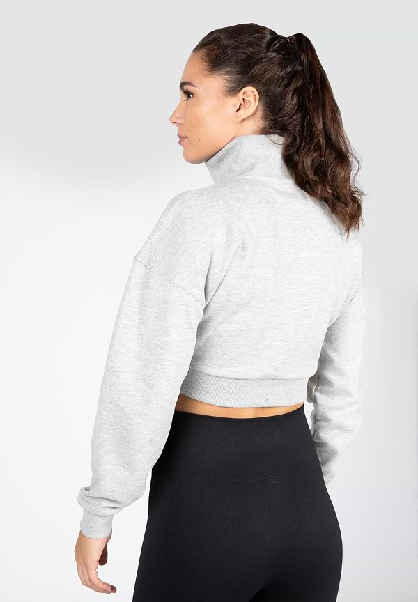 Gorilla Wear Ocala Cropped Half-Zip Sweatshirt - Gray