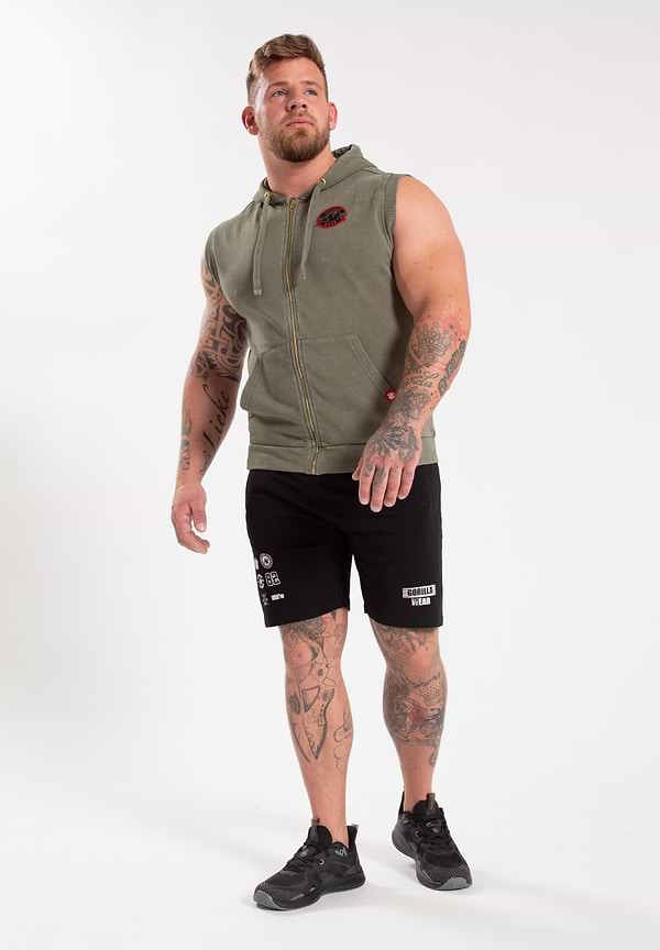 Gorilla Wear Silverdale Sleeveless Hoodie- Army Green