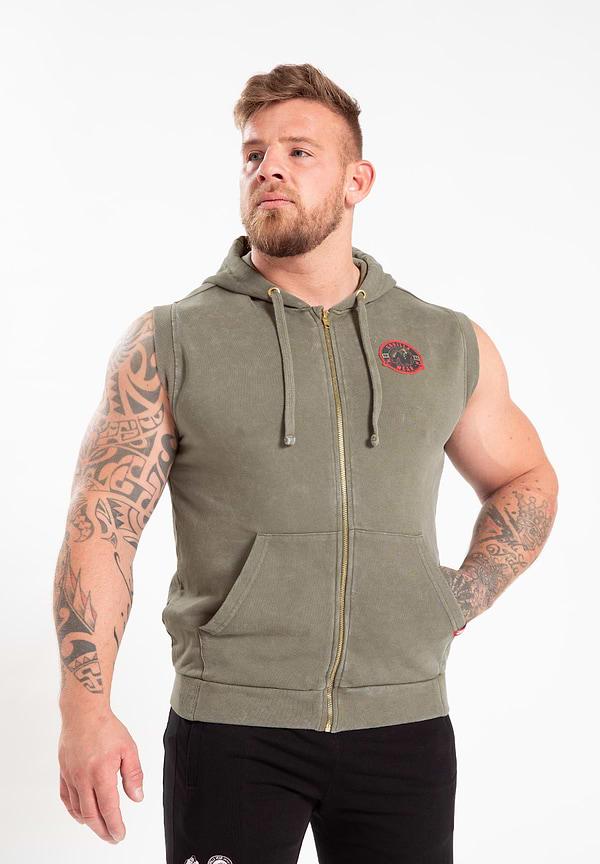 gorilla wear Silverdale Sleeveless Hoodie- Army Green