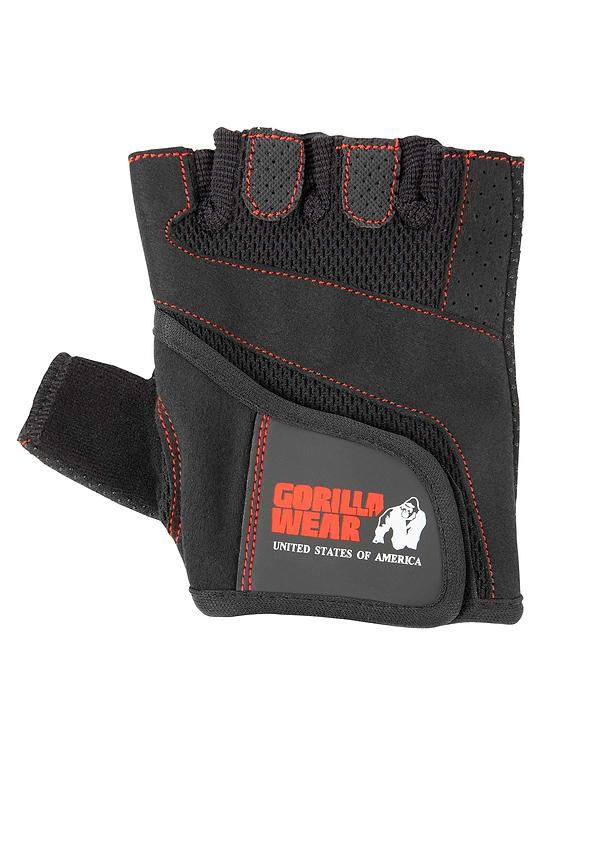 Gorilla Wear Women's Fitness Gloves - Black/Red Stitched