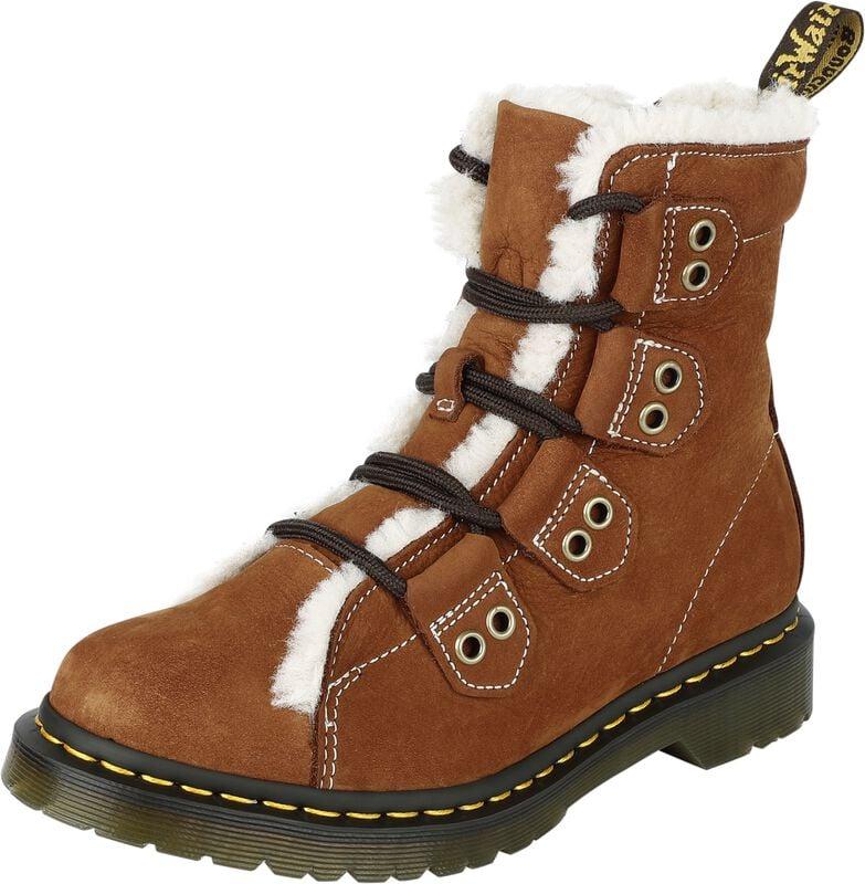 gothicana by emp "1460 LTT FL - Tan E.H Suede & Tan Buttersoft Wp & Natural Fine Borg" Boot brown by Dr. Martens