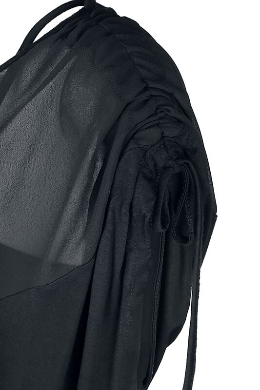 Gothicana By Emp "2 In 1 Side Sleeve Chiffon Dress" T-Shirt Black By Forplay