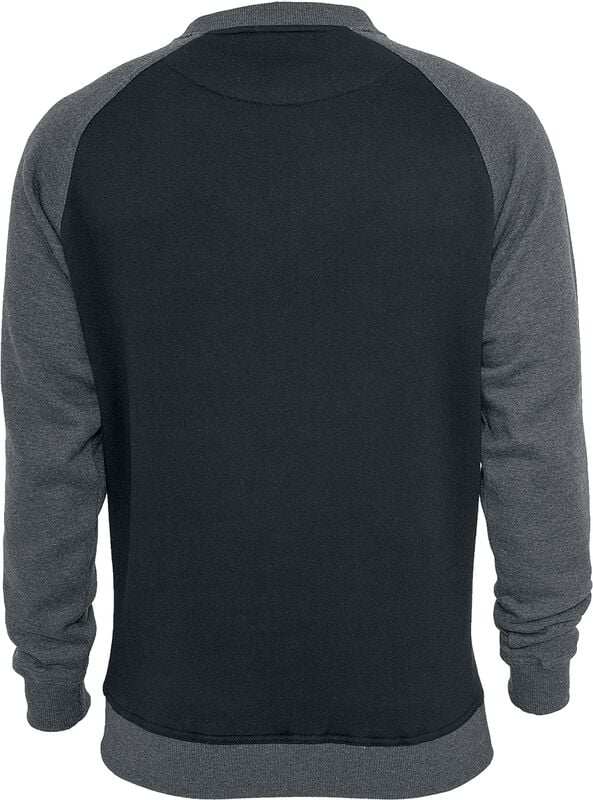 Gothicana By Emp "2-Tone Raglan Crewneck" Sweatshirt Black-charcoal By Urban Classics