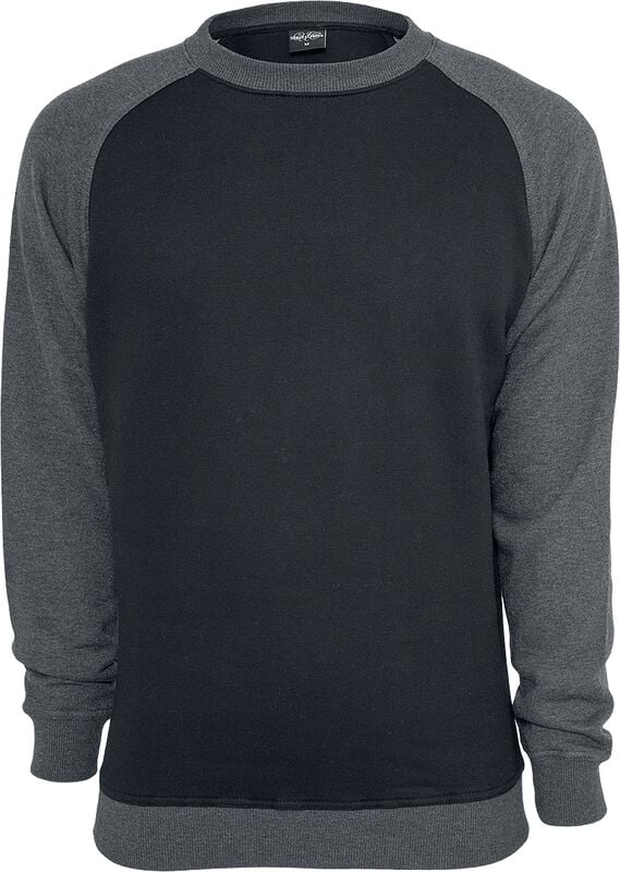 gothicana by emp "2-Tone Raglan Crewneck" Sweatshirt black-charcoal by Urban Classics