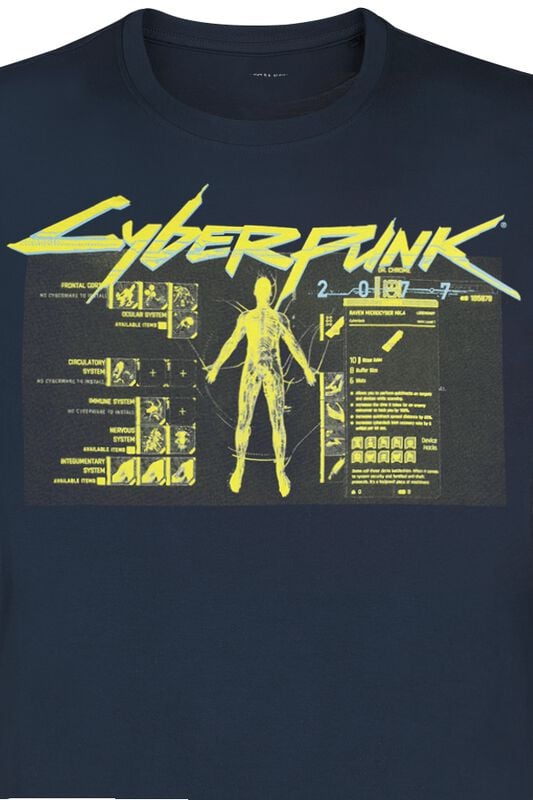 Gothicana By Emp "2077 - Vitruvian Man" T-Shirt Navy By Cyberpunk