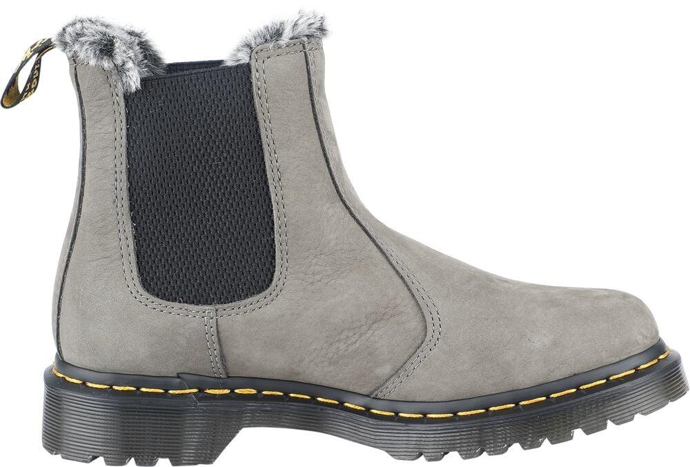Gothicana By Emp "2976 Leonore - Nickel Grey Milled Nubuck Wp" Boot Grey By Dr. Martens