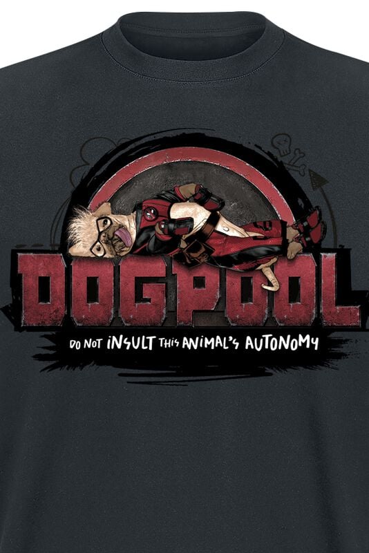 Gothicana By Emp "3 - Deadpool And Wolverine - Dogpool" T-Shirt Black By Deadpool