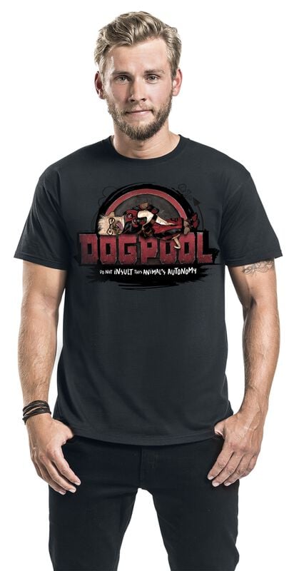 Gothicana By Emp "3 - Deadpool And Wolverine - Dogpool" T-Shirt Black By Deadpool
