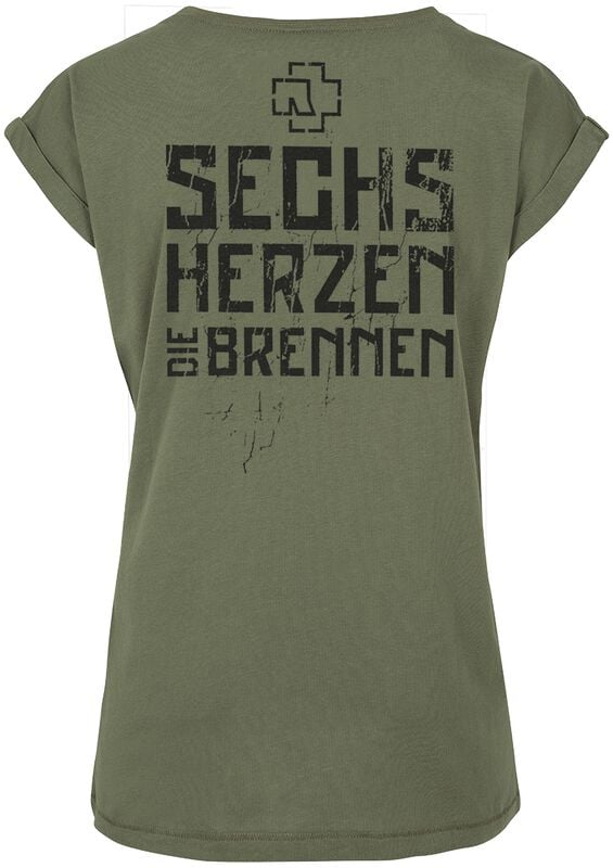 Gothicana By Emp "6 Herzen" T-Shirt Olive By Rammstein