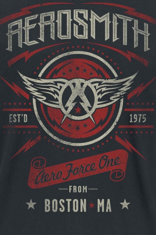 Gothicana By Emp "Aero Force One" T-Shirt Black By Aerosmith