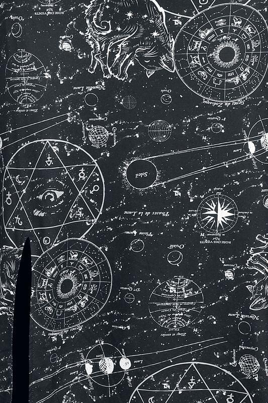 Gothicana By Emp "Alchemy Cat Print Midi Cut Out Dress" Midi Dress Black-white By Jawbreaker