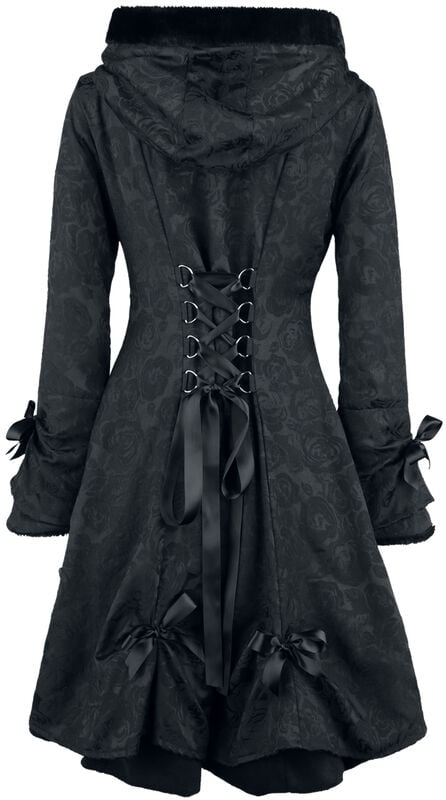 Gothicana By Emp "Alice Rose Coat" Winter Coat Black By Poizen Industries