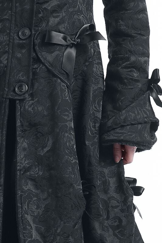 Gothicana By Emp "Alice Rose Coat" Winter Coat Black By Poizen Industries
