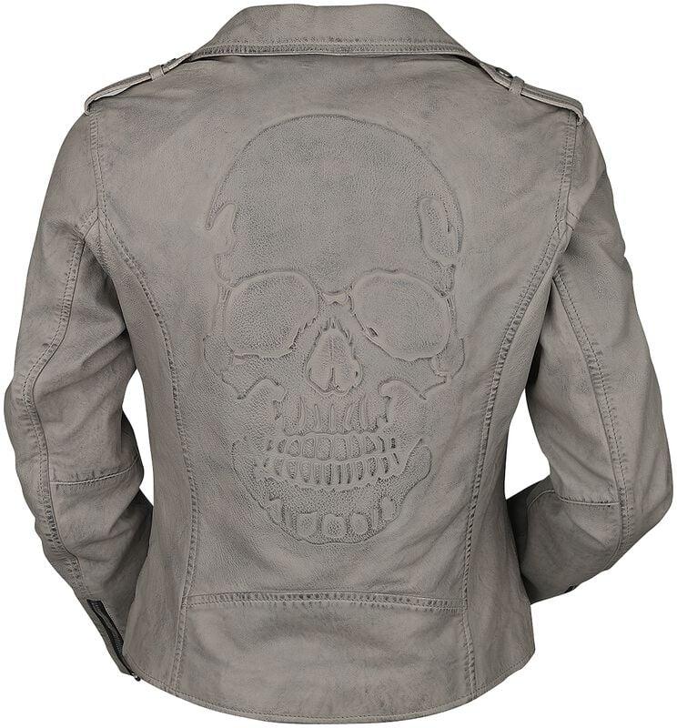 Gothicana By Emp "All Over The Road" Leather Jacket Grey By Black Premium By EMP