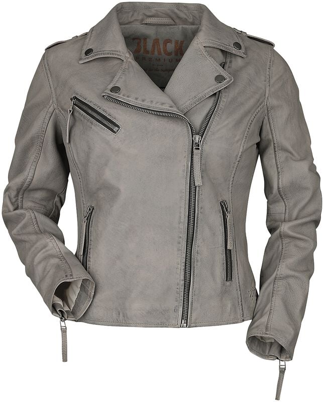 gothicana by emp "All Over The Road" Leather Jacket grey by Black Premium by EMP