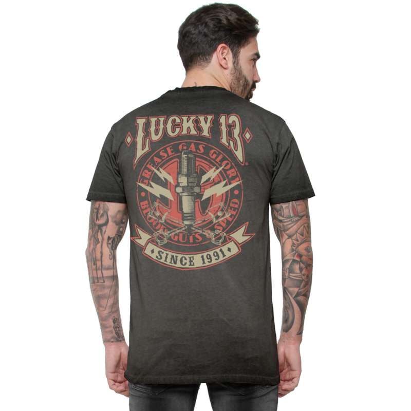 Gothicana By Emp "Amped Washed T-shirt" T-Shirt Grey By Lucky 13