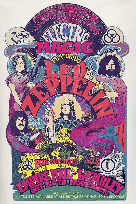 Gothicana By Emp "Amplified Collection - Electric Magic" T-Shirt Off White By Led Zeppelin