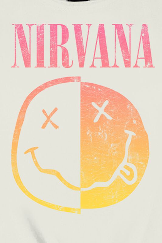 Gothicana By Emp "Amplified Collection - Gradient Spliced" Top White By Nirvana