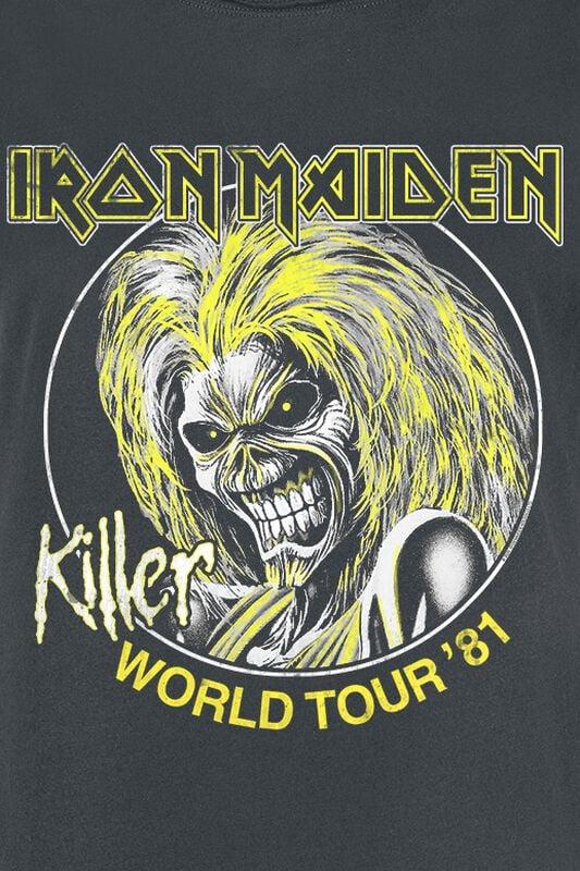 Gothicana By Emp "Amplified Collection - Killer World Tour 81'" Mini Dress Charcoal By Iron Maiden