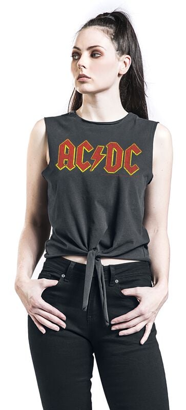 Gothicana By Emp "Amplified Collection - Logo" Top Charcoal By AC/DC