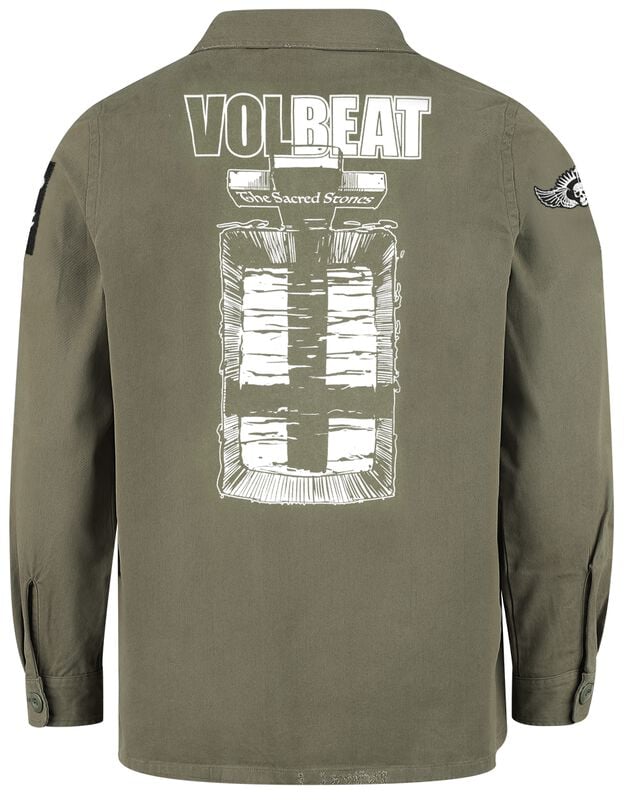 Gothicana By Emp "Amplified Collection - Military Shirt - Shacket" Longsleeve Khaki By Volbeat
