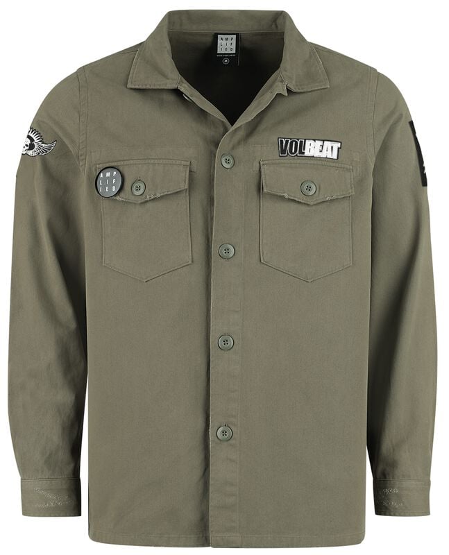 gothicana by emp "Amplified Collection - Military Shirt - Shacket" Longsleeve khaki by Volbeat