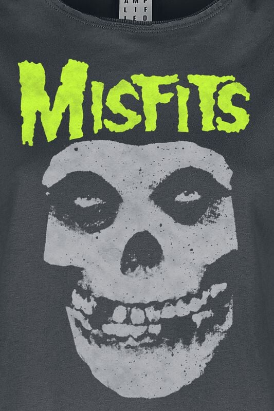 Gothicana By Emp "Amplified Collection - Neon Skull" T-Shirt Charcoal By Misfits