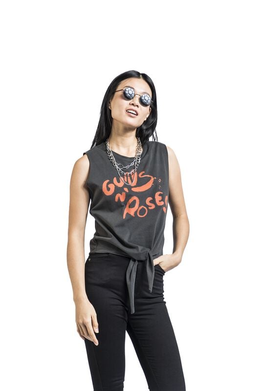 Gothicana By Emp "Amplified Collection - Paint Logo" Top Charcoal By Guns N' Roses