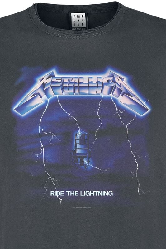 Gothicana By Emp "Amplified Collection - Ride The Lightning" T-Shirt Charcoal By Metallica