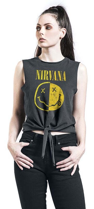 Gothicana By Emp "Amplified Collection - Spliced" Top Charcoal By Nirvana