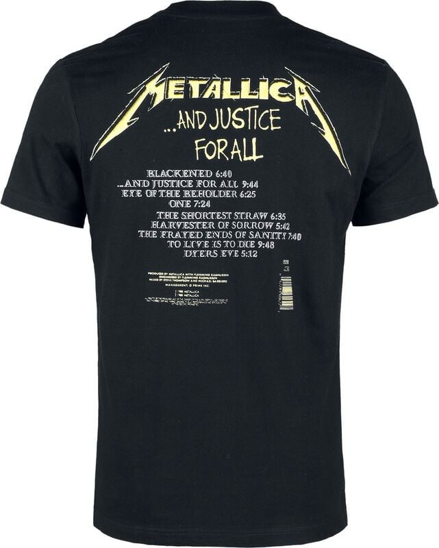 Gothicana By Emp " And Justice For All - Tracklist - Heavyweight" T-Shirt Black By Metallica