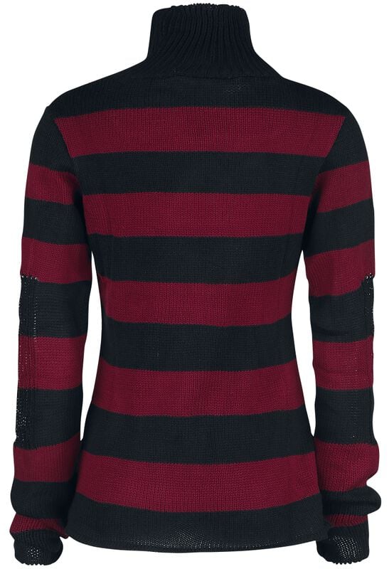 Gothicana By Emp "Annabella Top" Knit Jumper Red-black By Vixxsin