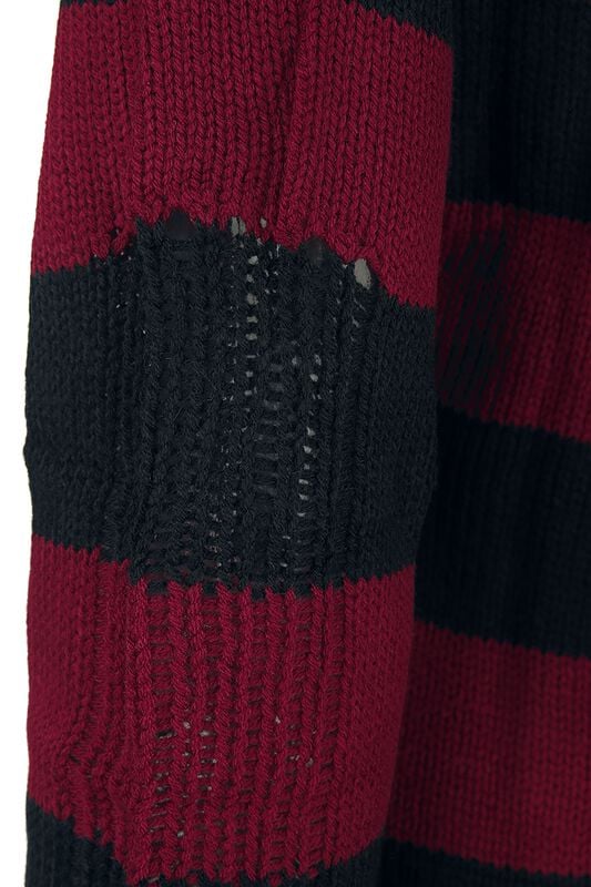 Gothicana By Emp "Annabella Top" Knit Jumper Red-black By Vixxsin