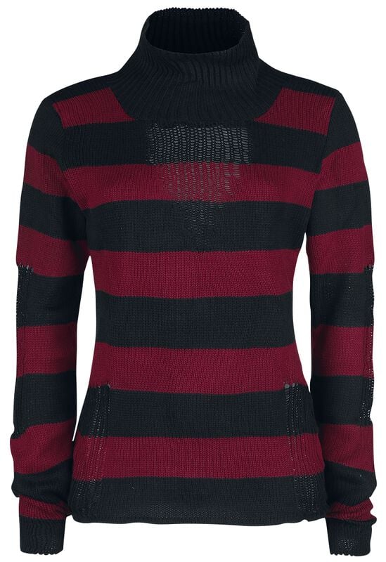 gothicana by emp "Annabella Top" Knit jumper red-black by Vixxsin
