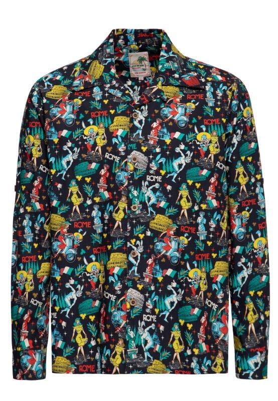 gothicana by emp "AOP Vintage Shirt" Longsleeve black by King Kerosin