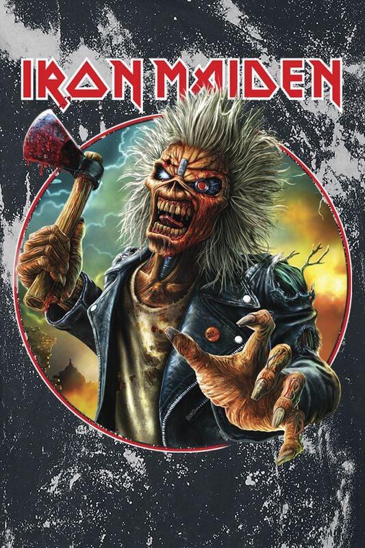 Gothicana By Emp "Axe Eddie Blacksplattered" T-Shirt Black-grey By Iron Maiden