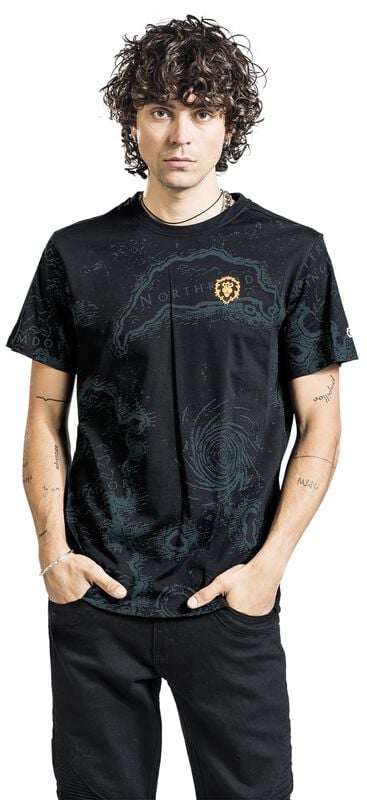 Gothicana By Emp "Azeroth Map" T-Shirt Black By World Of Warcraft