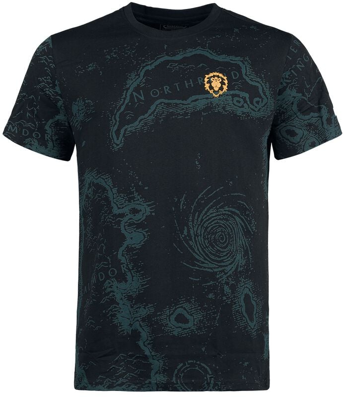 gothicana by emp "Azeroth Map" T-Shirt black by World Of Warcraft