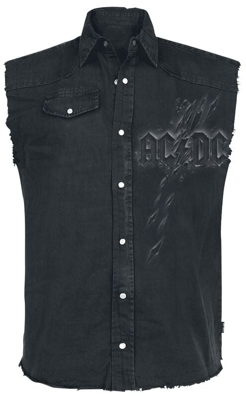 gothicana by emp "Back In Black Torn" Short-sleeved Shirt black by AC/DC