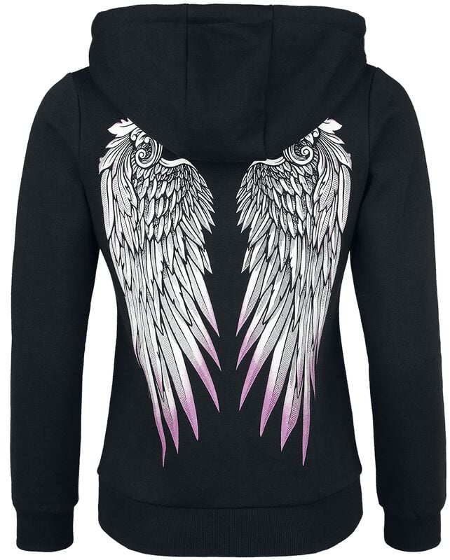 Gothicana By Emp "Back Wing Zipped Hoodie" Hoodie Jacket Black By Full Volume By EMP