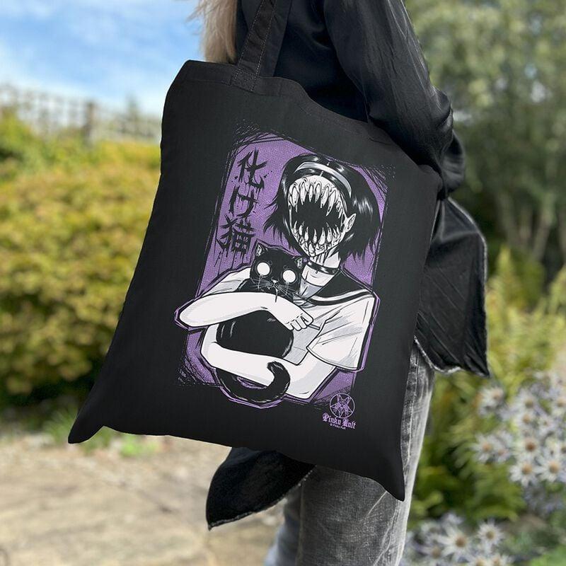 Gothicana By Emp "Bakeneko" Fabric Bag Black By Pinku Kult