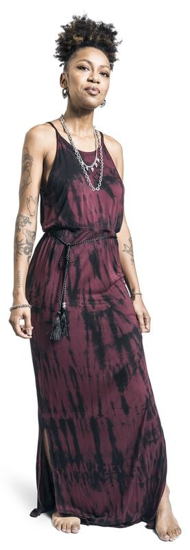 Gothicana By Emp "Batik Maxi Dress" Maxi Dress Red-black By RED By EMP