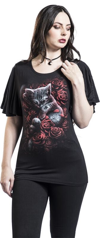 Gothicana By Emp "Bed Of Rose" T-Shirt Black By Spiral
