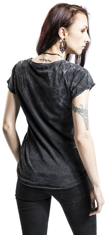 Gothicana By Emp "Bee Skull" T-Shirt Black-grey By Alchemy England